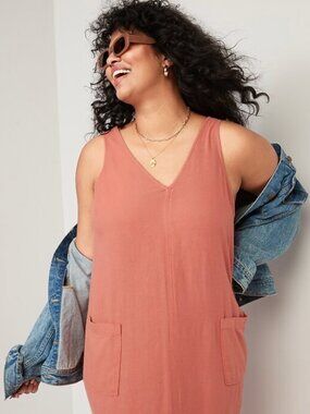 Old Navy Coral Sleeveless V-Neck Dress